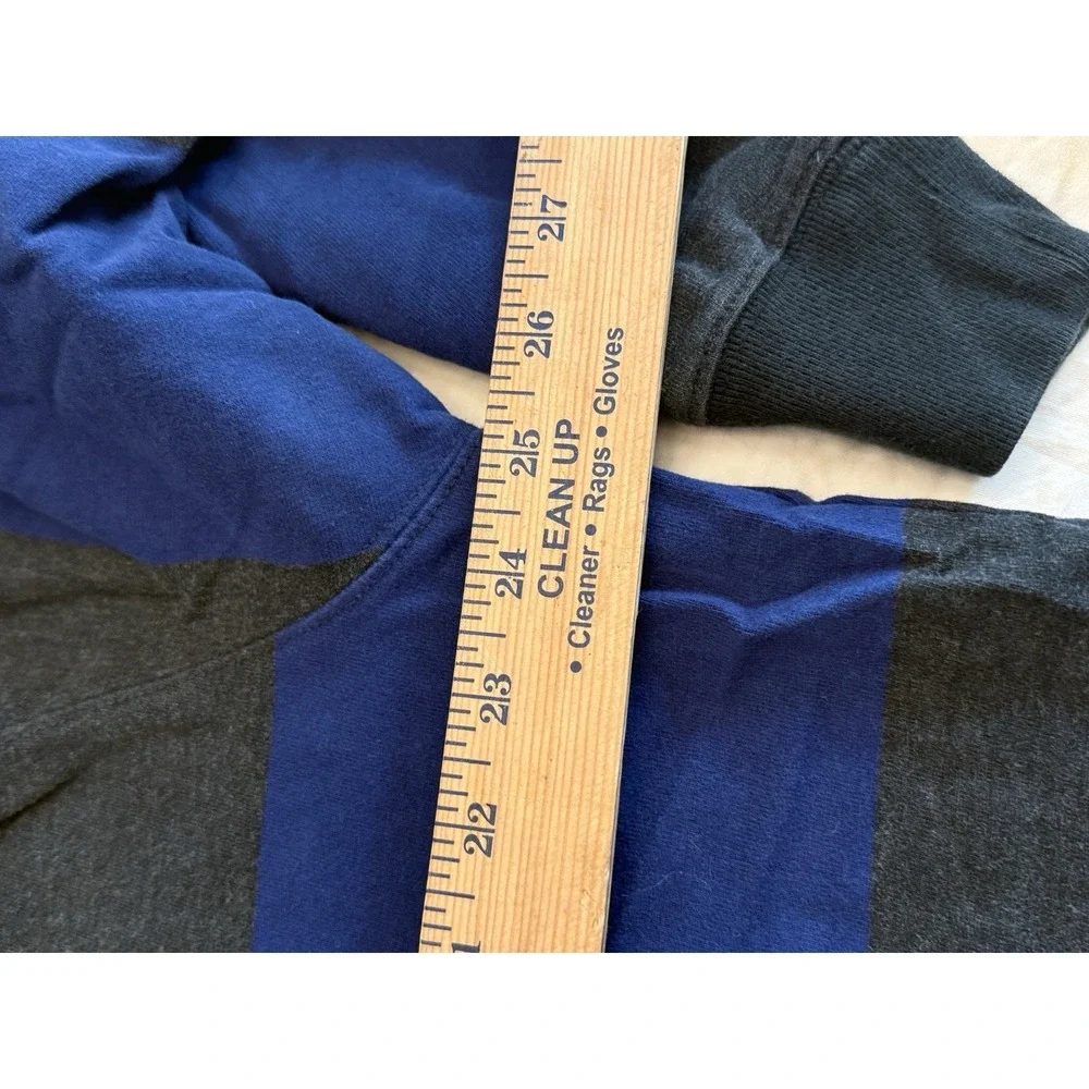 VTG 90s Polo Ralph Lauren Blue Gray Stripe Rugby Shirt Sz XL‎ Preppy Classic
